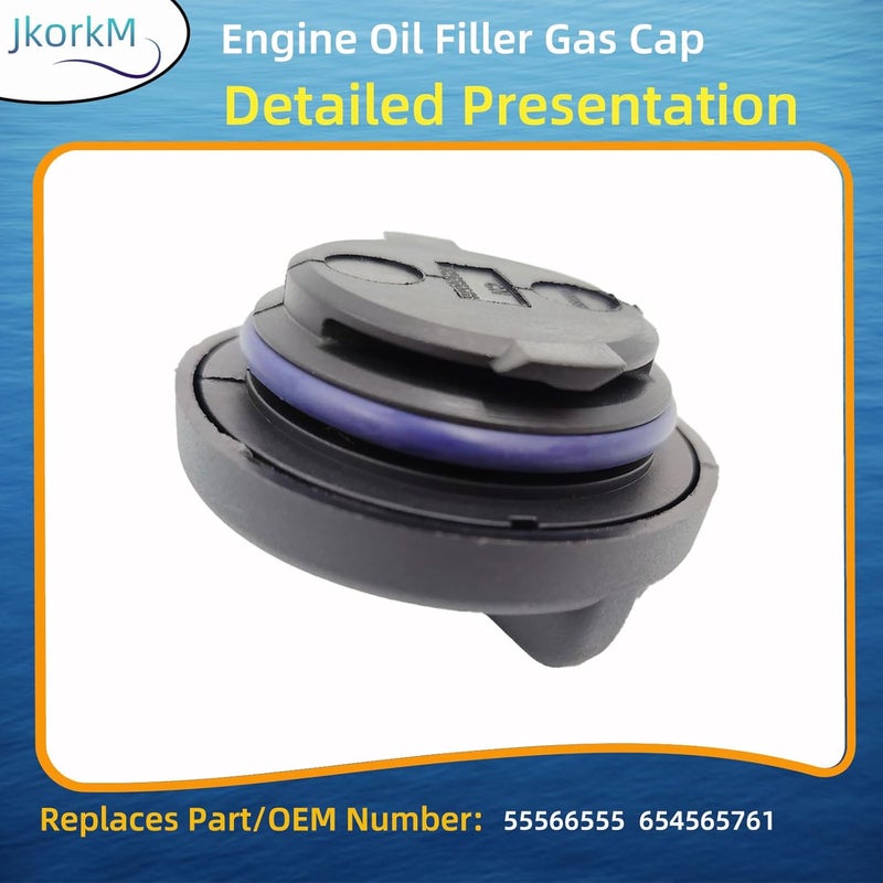 JkorkM 55566555 Engine Oil Filler Cap, Engine Oil Cap Black Fits 2008-2013 Chevrolet Cruze 1.4L 1.8L OEM 654565761. - Image 4